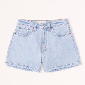 Abercrombie & Fitch Women's Curve Love The Mom Short High Rise Denim Short